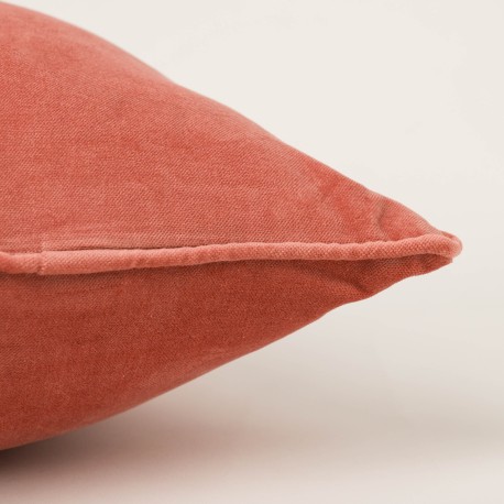 Cojín cuadrante terciopelo algodón liso - funda + relleno