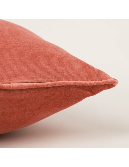 Cojín cuadrante terciopelo algodón liso - funda + relleno