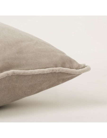 Cojín cuadrante terciopelo algodón liso - funda + relleno