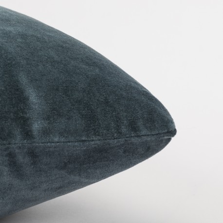 Cojín cuadrante terciopelo algodón liso - funda + relleno