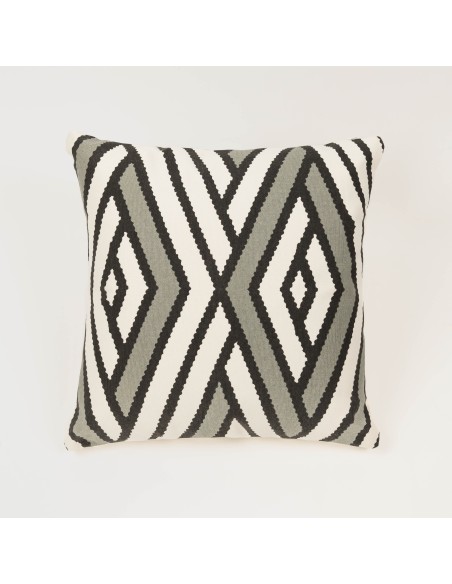Cojín cuadrante algodón Diamante bicolor liso 45x45 - funda + relleno