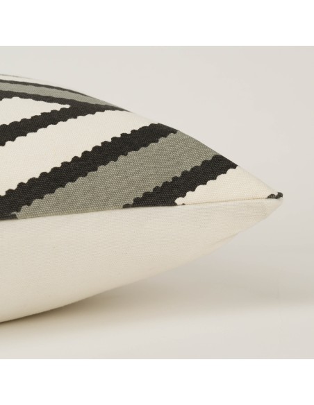 Cojín cuadrante algodón Diamante bicolor liso 45x45 - funda + relleno