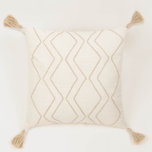 Cojín cuadrante algodón Zig liso 45x45 - funda + relleno