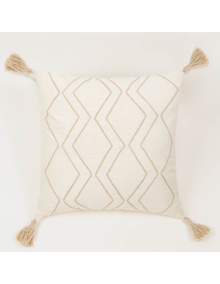 Cojín cuadrante algodón Zig liso 45x45 - funda + relleno