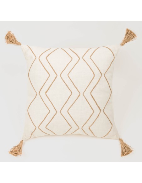 Cojín cuadrante algodón Zig liso 45x45 - funda + relleno
