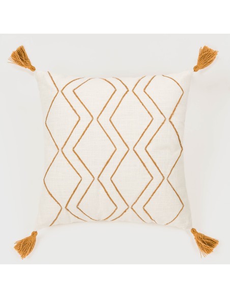 Cojín cuadrante algodón Zig liso 45x45 - funda + relleno