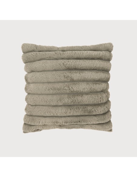 Cojín cuadrante efecto pelo Raya liso 50x50 - funda + rellleno