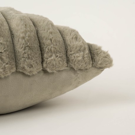 Cojín cuadrante efecto pelo Raya liso 50x50 - funda + rellleno