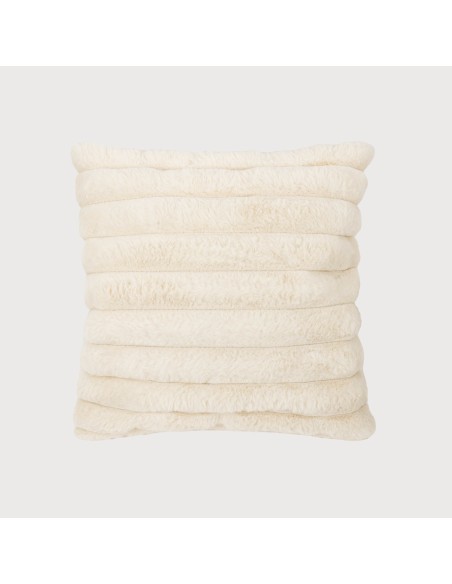 Cojín cuadrante efecto pelo Raya liso 50x50 - funda + rellleno