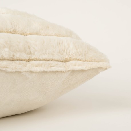 Cojín cuadrante efecto pelo Raya liso 50x50 - funda + rellleno