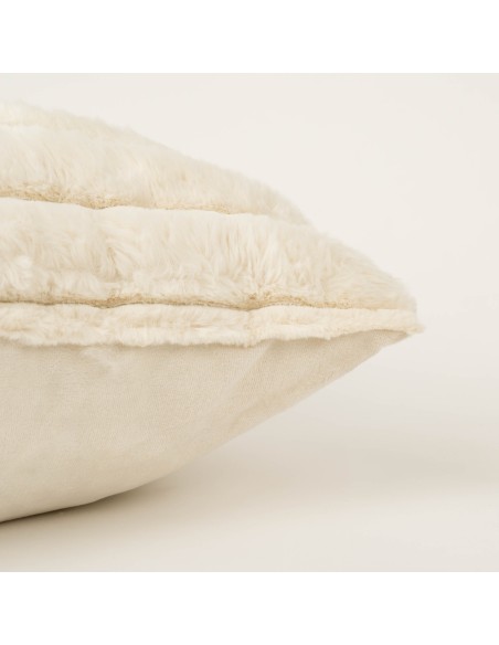 Cojín cuadrante efecto pelo Raya liso 50x50 - funda + rellleno