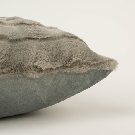 Cojín cuadrante efecto pelo Ondas beige 50x50 - funda + relleno