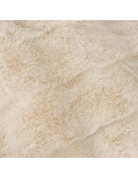 Cojín cuadrante efecto pelo Ondas beige 50x50 - funda + relleno