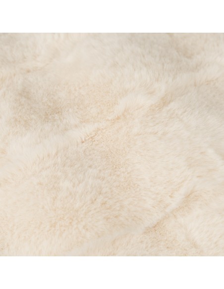 Cojín cuadrante efecto pelo Ondas beige 50x50 - funda + relleno