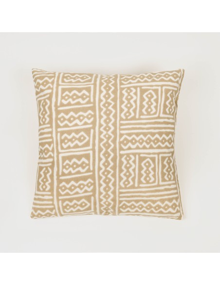Cojín cuadrante antimanchas Vinuesa arena 50x50 - funda + relleno