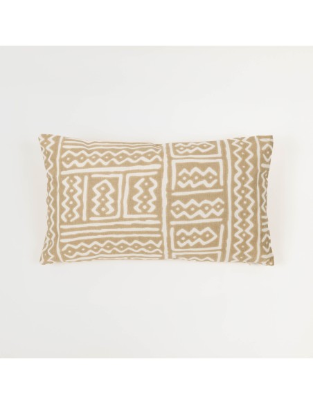 Cojín rectangular antimanchas 30x50 Vinuesa arena - funda + relleno