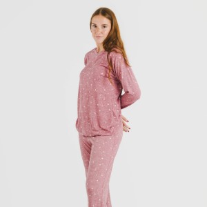 Pijama largo mujer soft Ambarina malva rosa 2