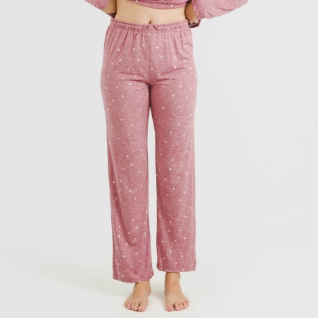 Pijama largo mujer soft Ambarina malva rosa