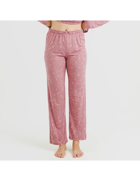Pijama largo mujer soft Ambarina malva rosa