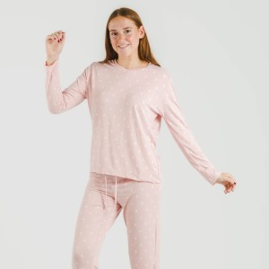 Pijama largo mujer soft Baby rosa palo