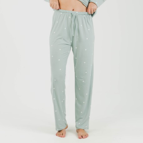 Pijama largo mujer soft Choer verde tiffany