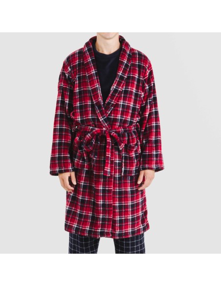 Bata coral hombre Cuadro Cocoro azul marino