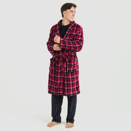 Bata coral hombre Cuadro Cocoro azul marino