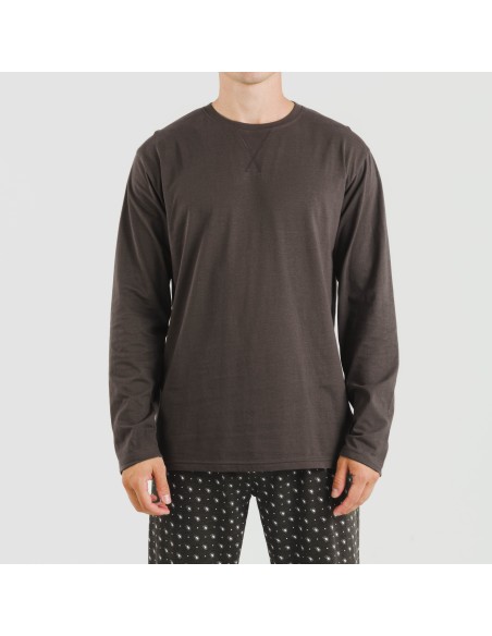 Pijama largo algodón hombre Cachemir petroleo