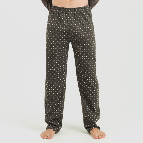 Pijama largo algodón hombre Cachemir petroleo