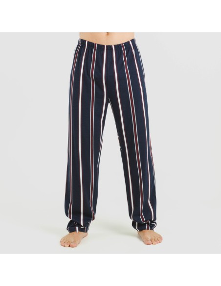 Pijama largo algodón hombre Lucio burdeos