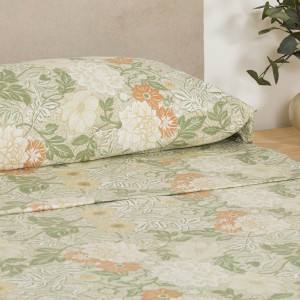 Juego de sábanas franela Clementina verde