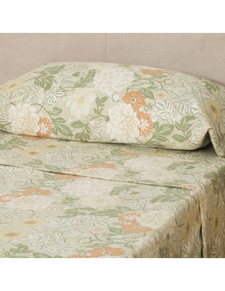 Juego de sábanas franela Clementina verde