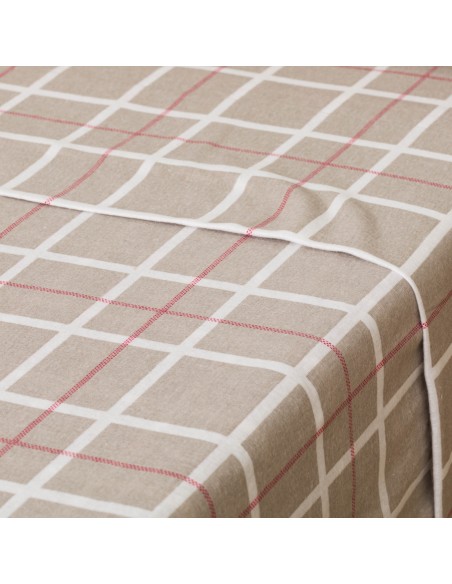 Juego de sábanas franela Cuadro Camel topo