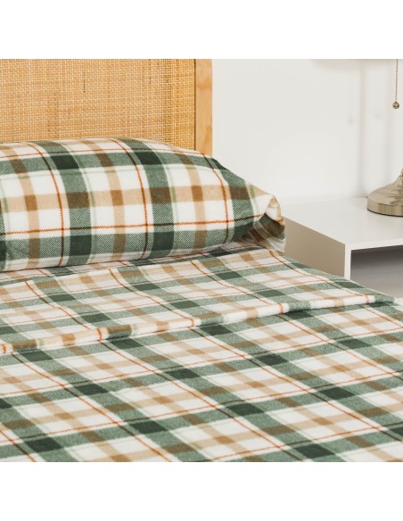 Juego de sábanas coralina Cuadro Noric verde