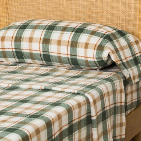 Juego de sábanas coralina Cuadro Noric verde