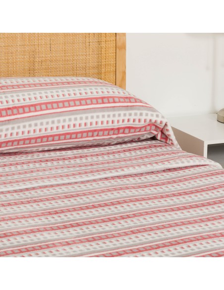 Juego de sábanas coralina Raya Guilia rosa