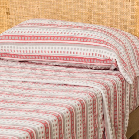 Juego de sábanas coralina Raya Guilia rosa