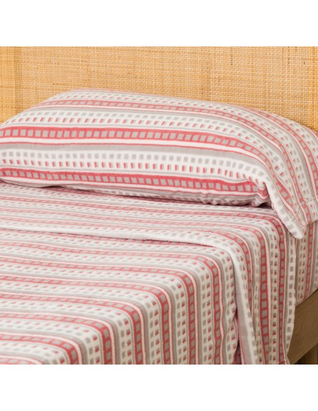 Juego de sábanas coralina Raya Guilia rosa