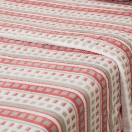 Juego de sábanas coralina Raya Guilia rosa