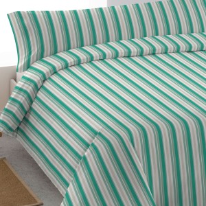 Funda nórdica algodón Raya Galda agua marina