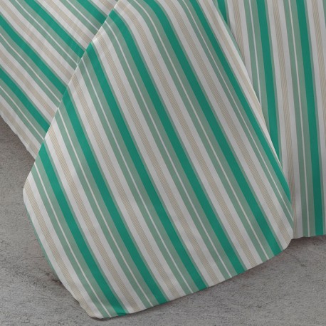 Funda nórdica algodón Raya Galda agua marina