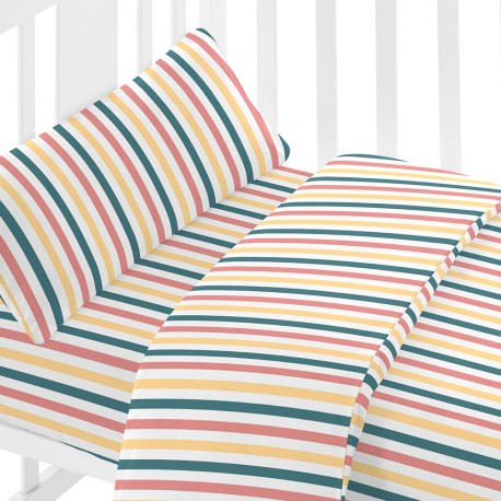 Funda nórdica algodón Raya Laia cuna