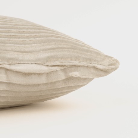 Cojín cuadrante New Ondas terciopelo liso 50x50 - funda + relleno