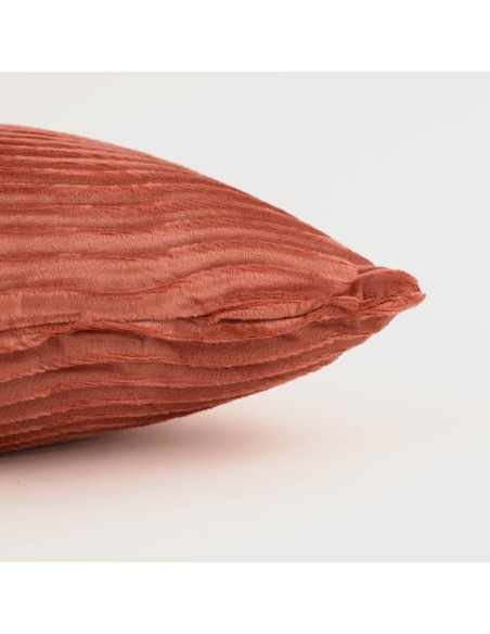 Cojín cuadrante New Ondas terciopelo liso 50x50 - funda + relleno