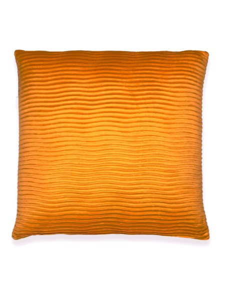 Cojín cuadrante New Ondas terciopelo liso 50x50 - funda + relleno