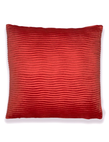 Cojín cuadrante New Ondas terciopelo liso 50x50 - funda + relleno