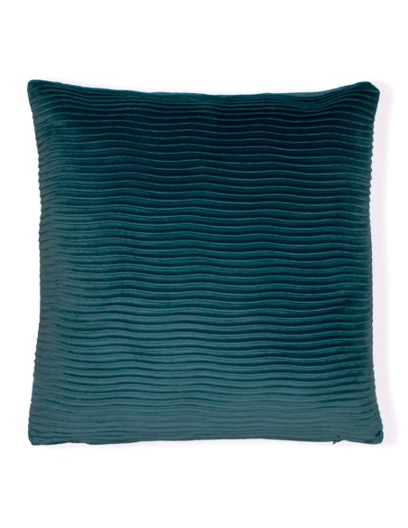 Cojín cuadrante New Ondas terciopelo liso 50x50 - funda + relleno