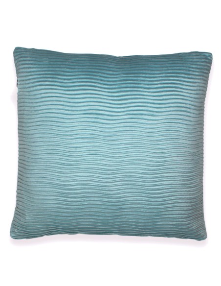 Cojín cuadrante New Ondas terciopelo liso 50x50 - funda + relleno