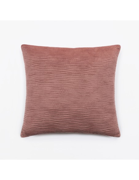 Cojín cuadrante New Ondas terciopelo liso 50x50 - funda + relleno