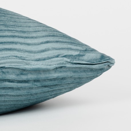 Cojín cuadrante New Ondas terciopelo liso 50x50 - funda + relleno